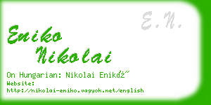 eniko nikolai business card